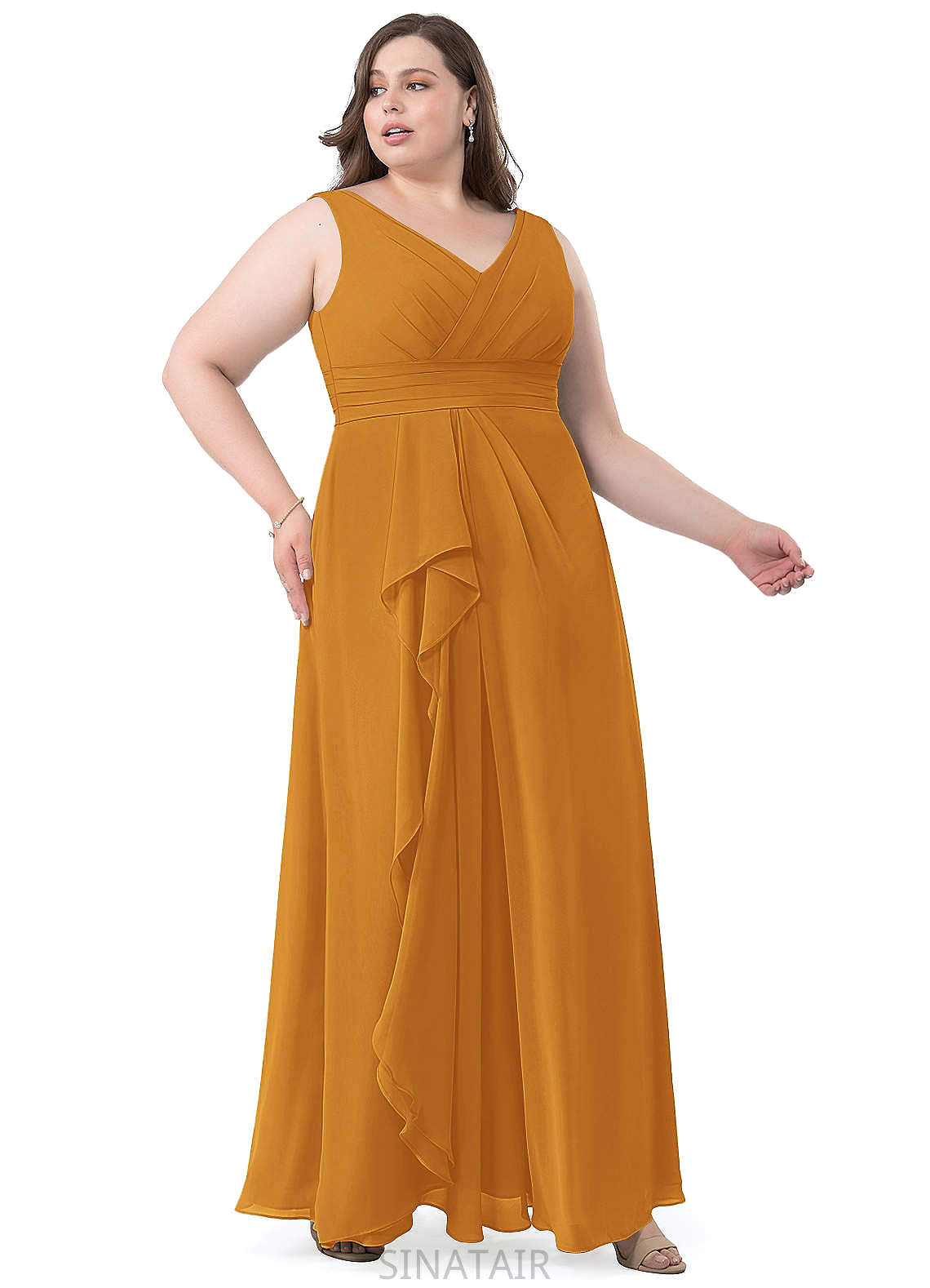 Jane Sleeveless Off The Shoulder Floor Length Natural Waist A-Line/Princess Bridesmaid Dresses