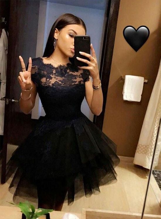 Short Sleeve Homecoming Dresses Lace A Line Susan Jewel Tulle Pleated Appliques Sheer