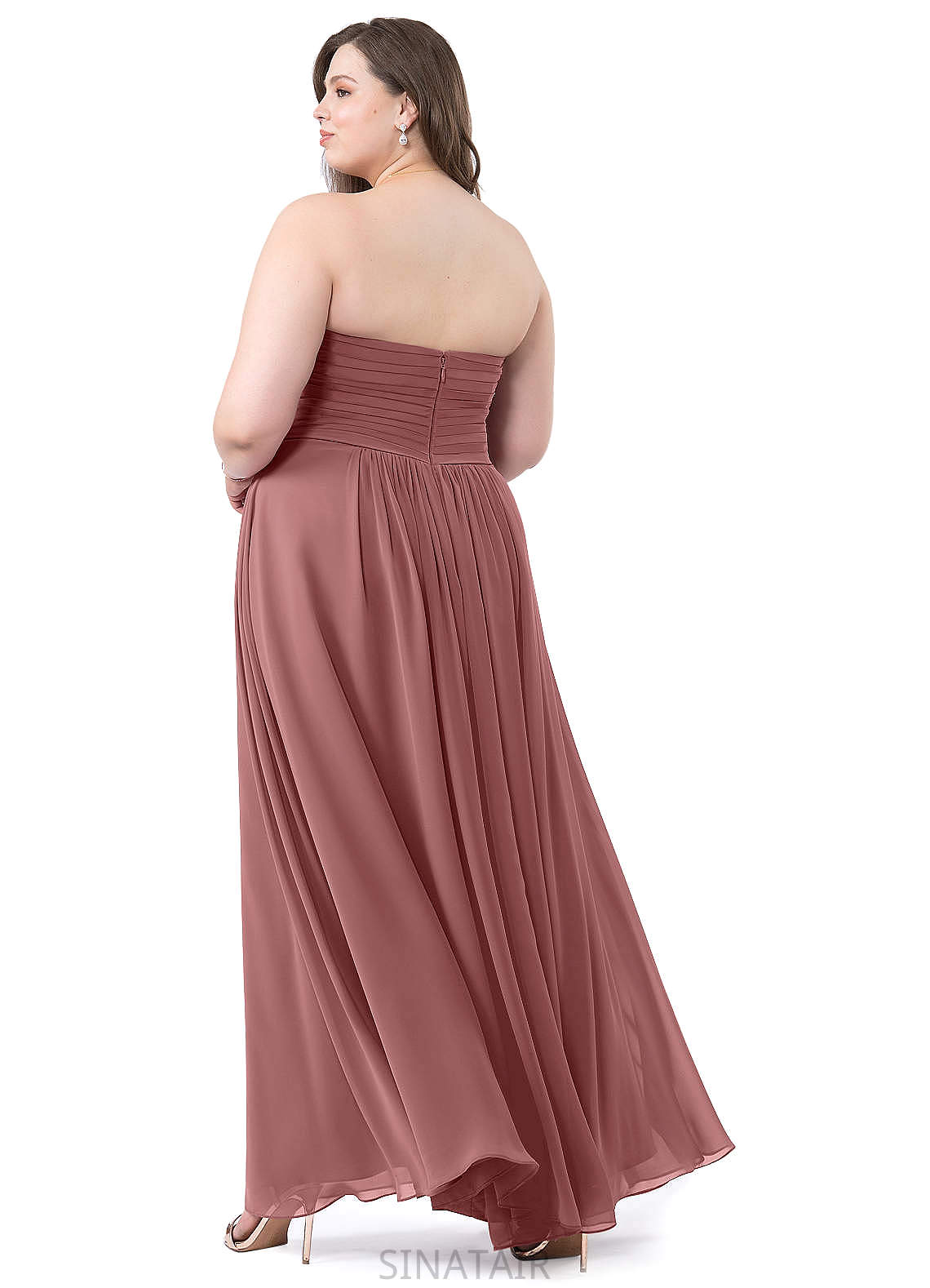 Micaela Natural Waist V-Neck A-Line/Princess Sleeveless Floor Length Bridesmaid Dresses