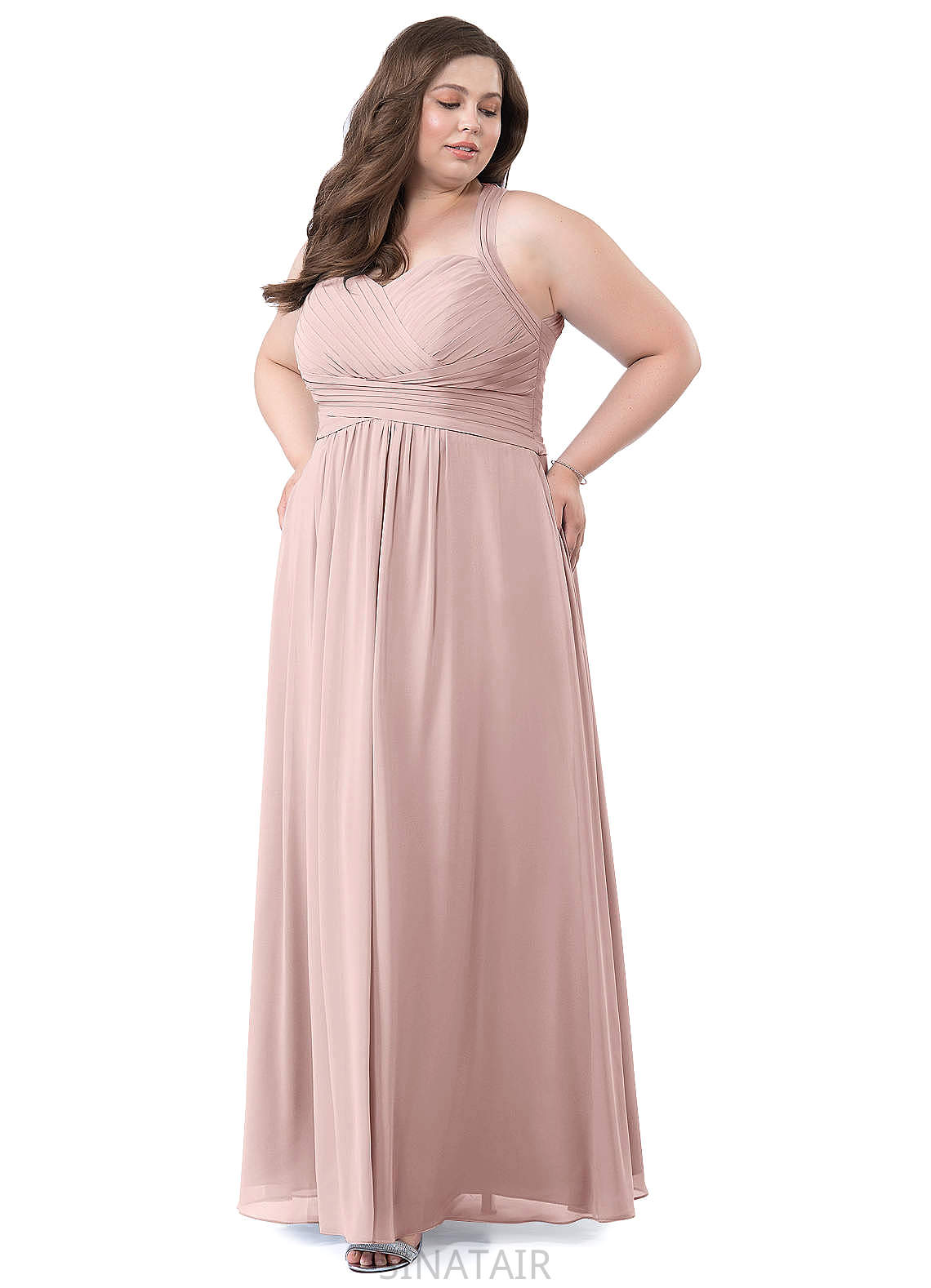 Dylan Sleeveless Floor Length A-Line/Princess Natural Waist Scoop Bridesmaid Dresses