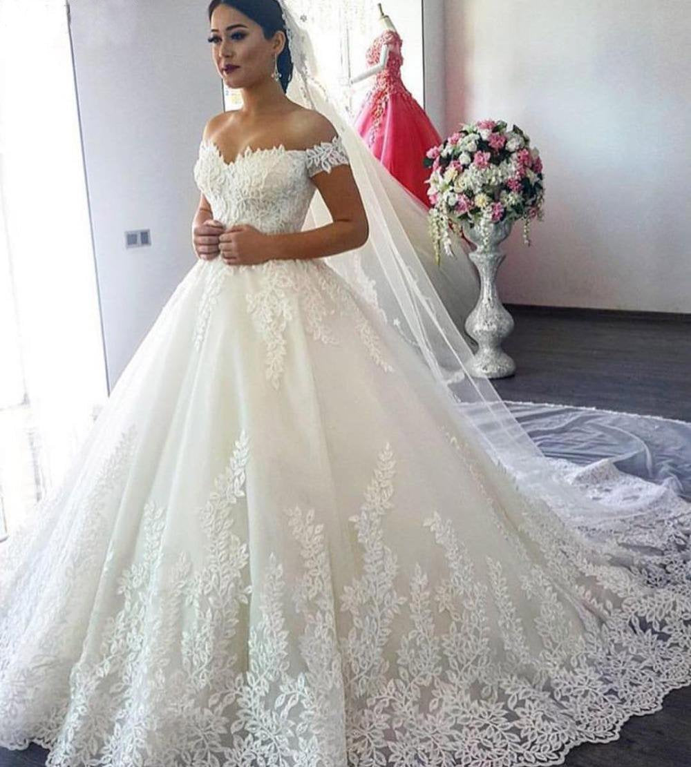 Ball Gown Off the Shoulder Sweetheart Wedding Dresses with Lace up, Wedding Gowns SJS15561