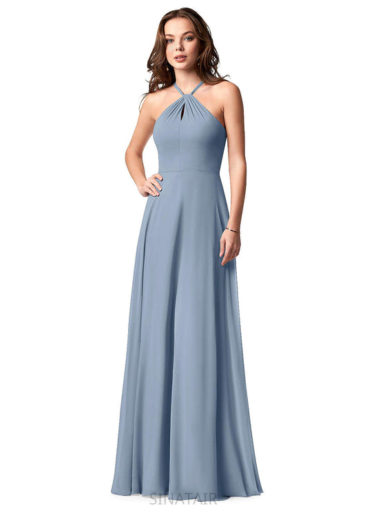 Val One Shoulder Trumpet/Mermaid Spandex Natural Waist Sleeveless Floor Length Bridesmaid Dresses