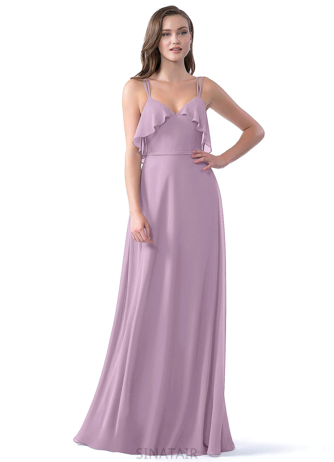 Kenley V-Neck Sleeveless A-Line/Princess Natural Waist Floor Length Bridesmaid Dresses