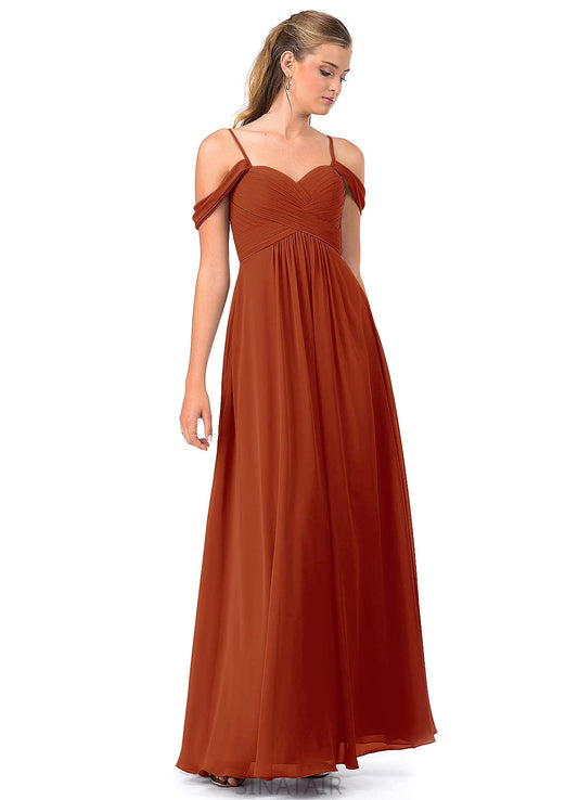 Lizeth Spaghetti Staps Floor Length A-Line/Princess Natural Waist Sleeveless Bridesmaid Dresses