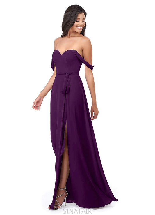 Pearl A-Line/Princess Natural Waist Sleeveless Floor Length Scoop Bridesmaid Dresses