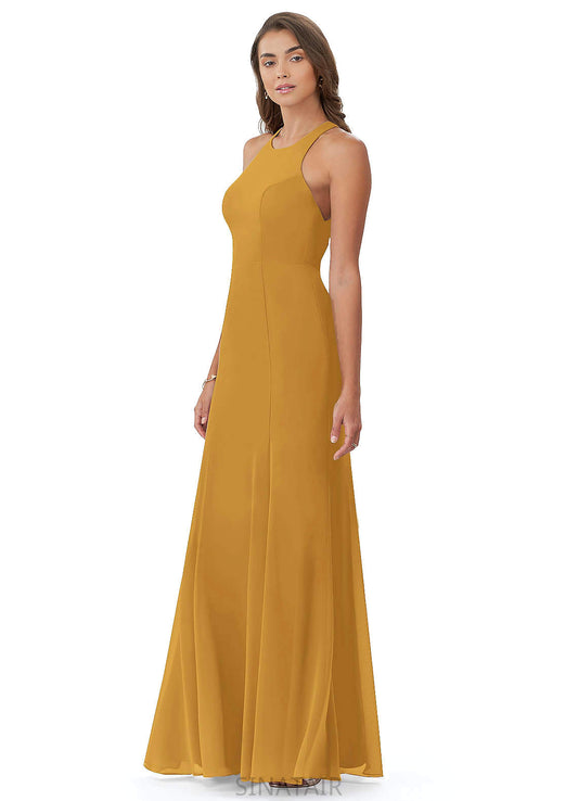 Poll A-Line/Princess Spaghetti Staps Natural Waist Sleeveless Floor Length Bridesmaid Dresses