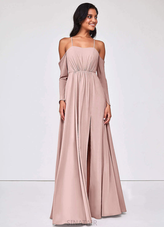 Willa Floor Length Spaghetti Staps Natural Waist Sleeveless Trumpet/Mermaid Bridesmaid Dresses