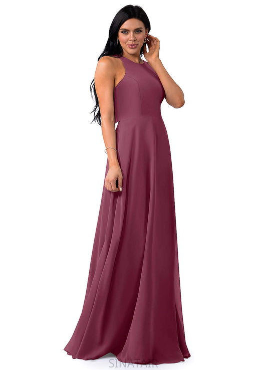 Guadalupe A-Line/Princess Sleeveless Natural Waist Floor Length V-Neck Bridesmaid Dresses