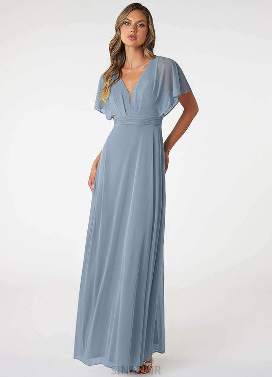 Briley A-Line/Princess Floor Length Sleeveless Natural Waist Straps Bridesmaid Dresses