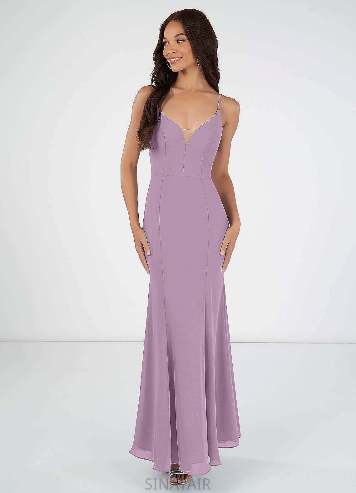 Destiney A-Line/Princess Straps Floor Length Natural Waist Sleeveless Bridesmaid Dresses