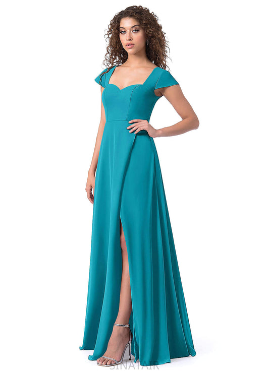 Frances Floor Length V-Neck Sleeveless A-Line/Princess Natural Waist Bridesmaid Dresses