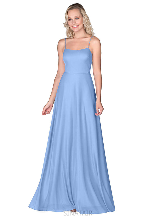 Matilda Sleeveless Natural Waist Off The Shoulder Floor Length Spaghetti Staps Bridesmaid Dresses