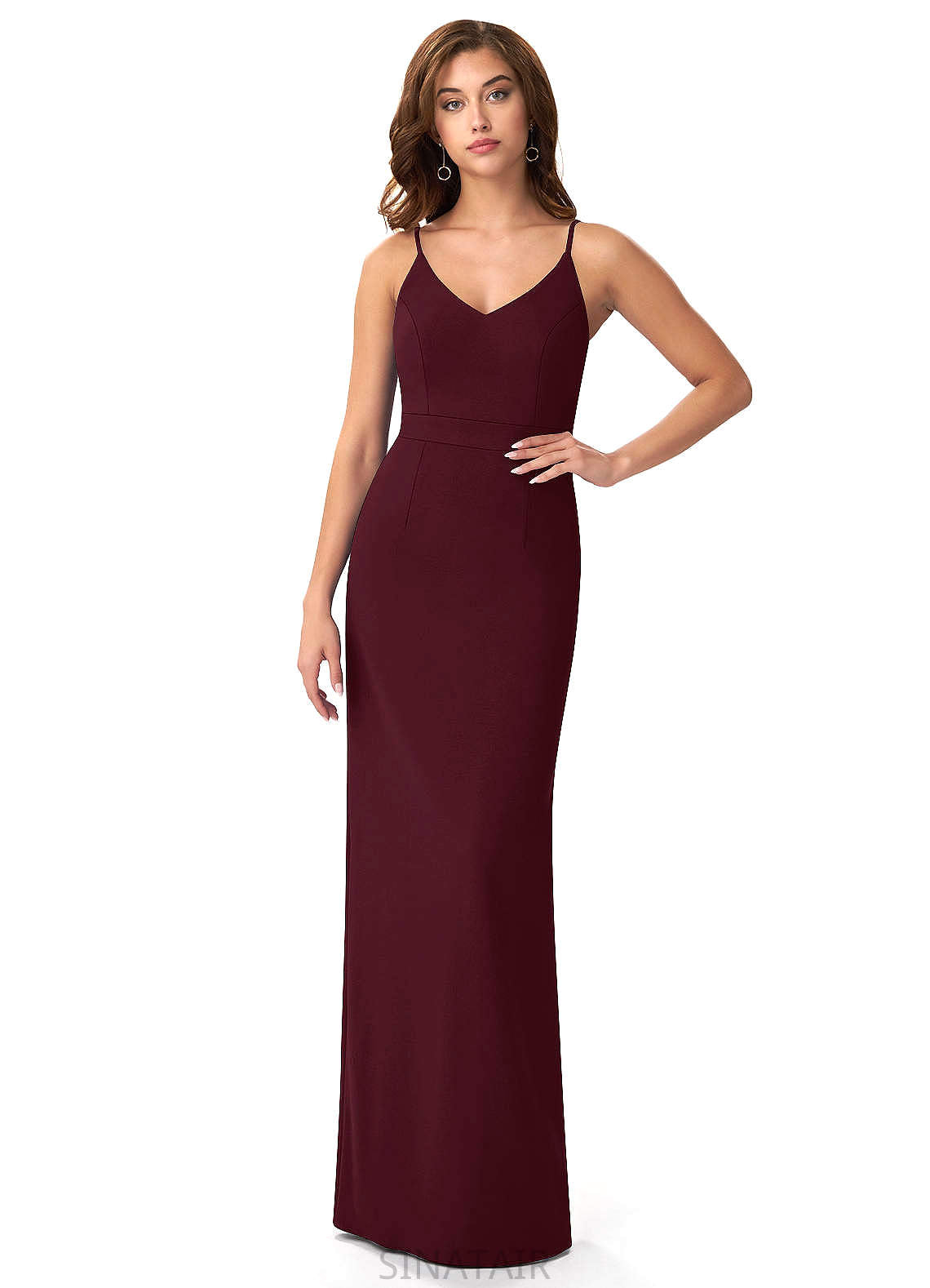 Serena A-Line/Princess Floor Length V-Neck Natural Waist Sleeveless Bridesmaid Dresses