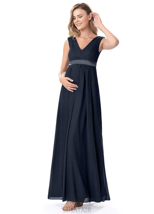 Alisson Floor Length Natural Waist Spaghetti Staps A-Line/Princess Sleeveless Bridesmaid Dresses