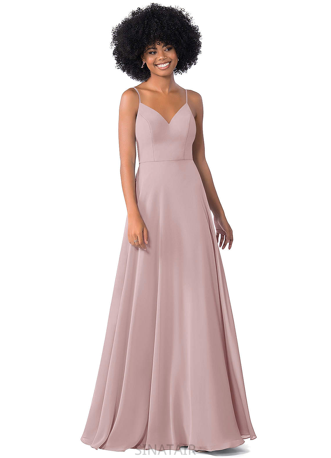 Kathy Floor Length Halter Sleeveless Natural Waist A-Line/Princess Bridesmaid Dresses