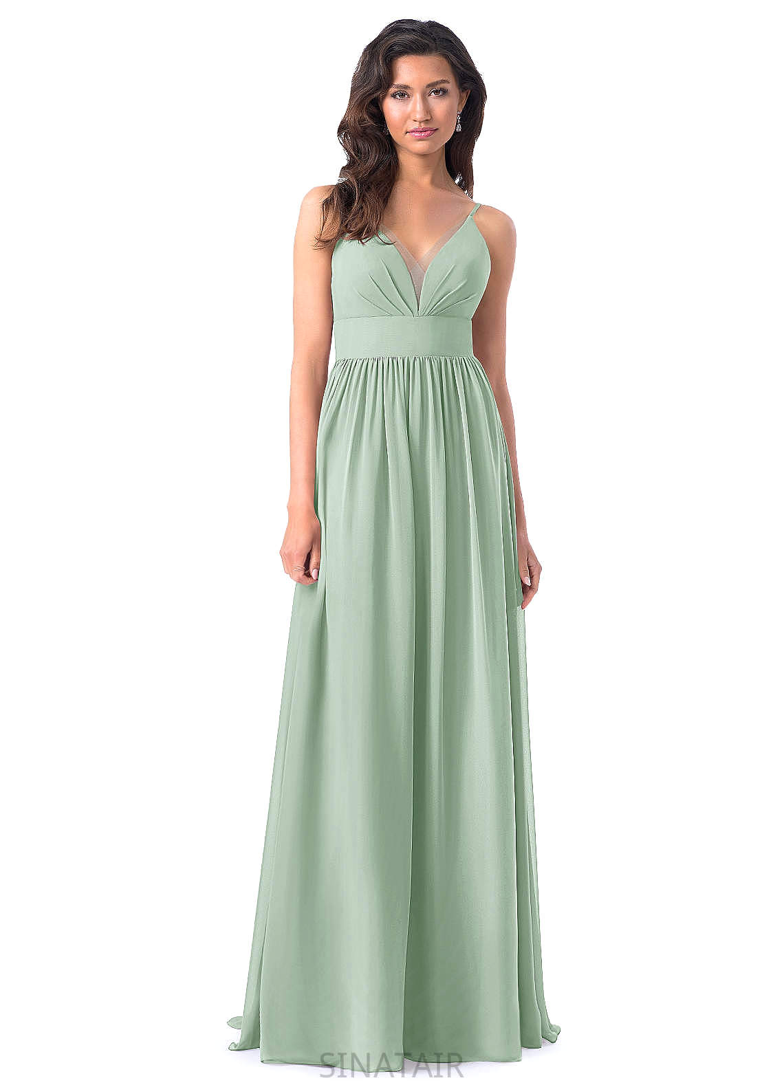 Bria Floor Length Natural Waist Scoop Sleeveless A-Line/Princess Bridesmaid Dresses