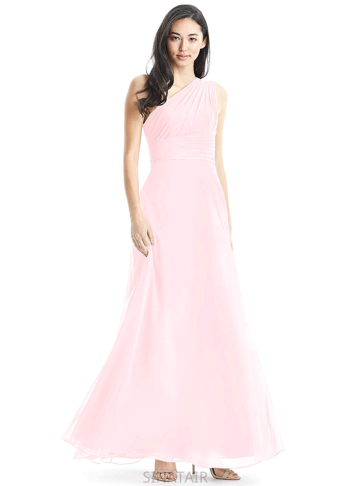 Angela V-Neck Sheath/Column Natural Waist Floor Length Spandex Sleeveless Bridesmaid Dresses