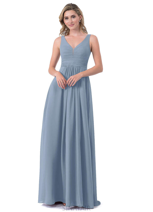 Gladys V-Neck Floor Length Sleeveless Natural Waist A-Line/Princess Bridesmaid Dresses