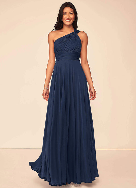 Rosalie Sleeveless Floor Length A-Line/Princess Spaghetti Staps Natural Waist Bridesmaid Dresses