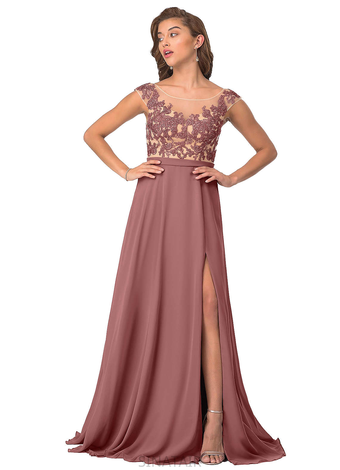 Aliana Spaghetti Staps Sleeveless A-Line/Princess Natural Waist Bridesmaid Dresses