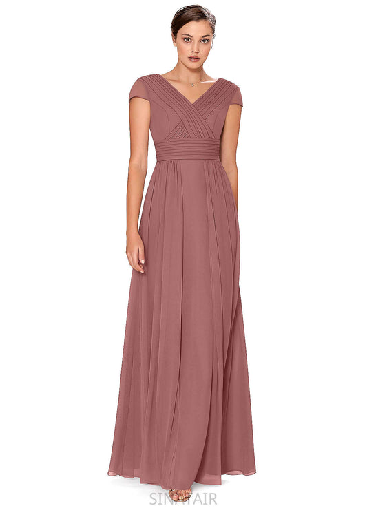 Maddison Floor Length Natural Waist Sheath/Column Scoop Sleeveless Bridesmaid Dresses