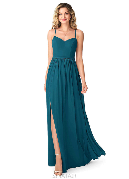 Hailee Sleeveless Natural Waist A-Line/Princess V-Neck Floor Length Bridesmaid Dresses