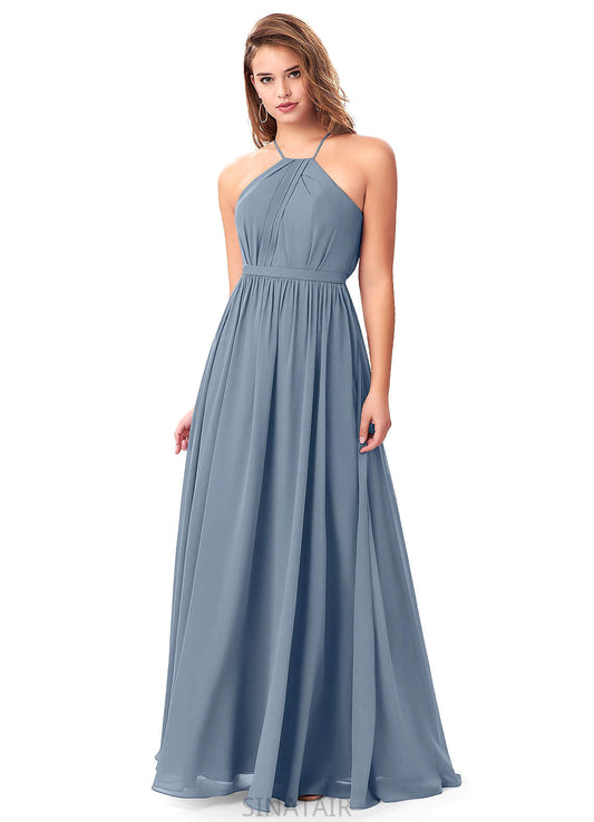 Holly V-Neck Natural Waist A-Line/Princess Floor Length Sleeveless Bridesmaid Dresses