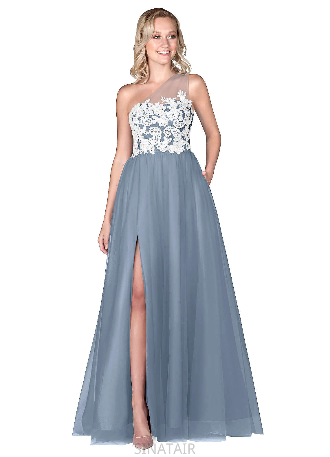 Tabitha Floor Length Spaghetti Staps Sleeveless Natural Waist A-Line/Princess Bridesmaid Dresses