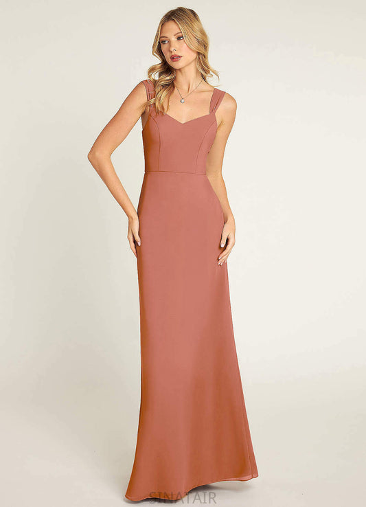 Alaina Spandex Floor Length Off The Shoulder Trumpet/Mermaid Natural Waist Sleeveless Bridesmaid Dresses