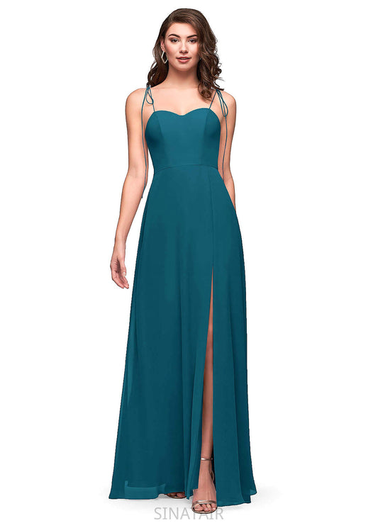 Lydia V-Neck Natural Waist A-Line/Princess Floor Length Sleeveless Bridesmaid Dresses