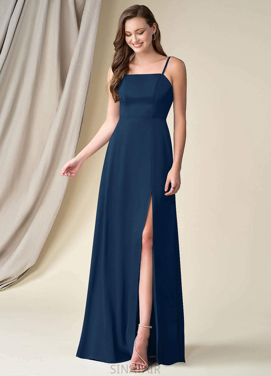 Liz A-Line/Princess Scoop Natural Waist Floor Length Sleeveless Bridesmaid Dresses