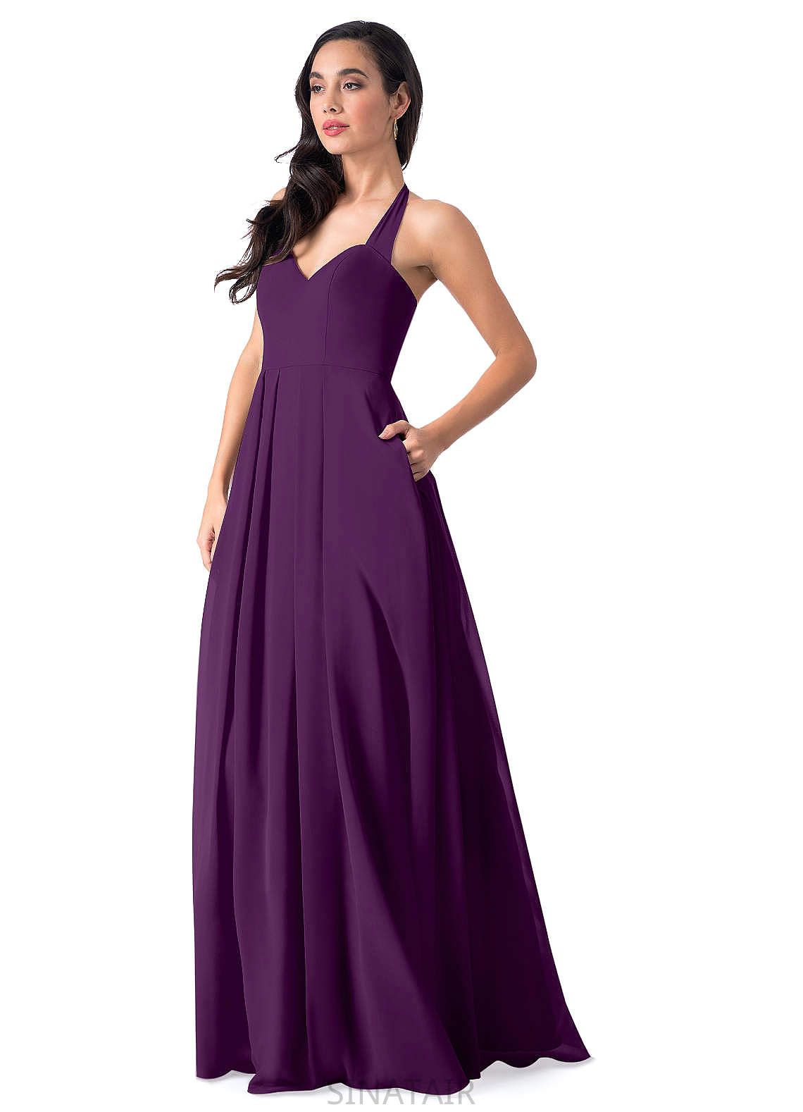 Jimena Natural Waist Sleeveless Floor Length Trumpet/Mermaid Spaghetti Staps Bridesmaid Dresses