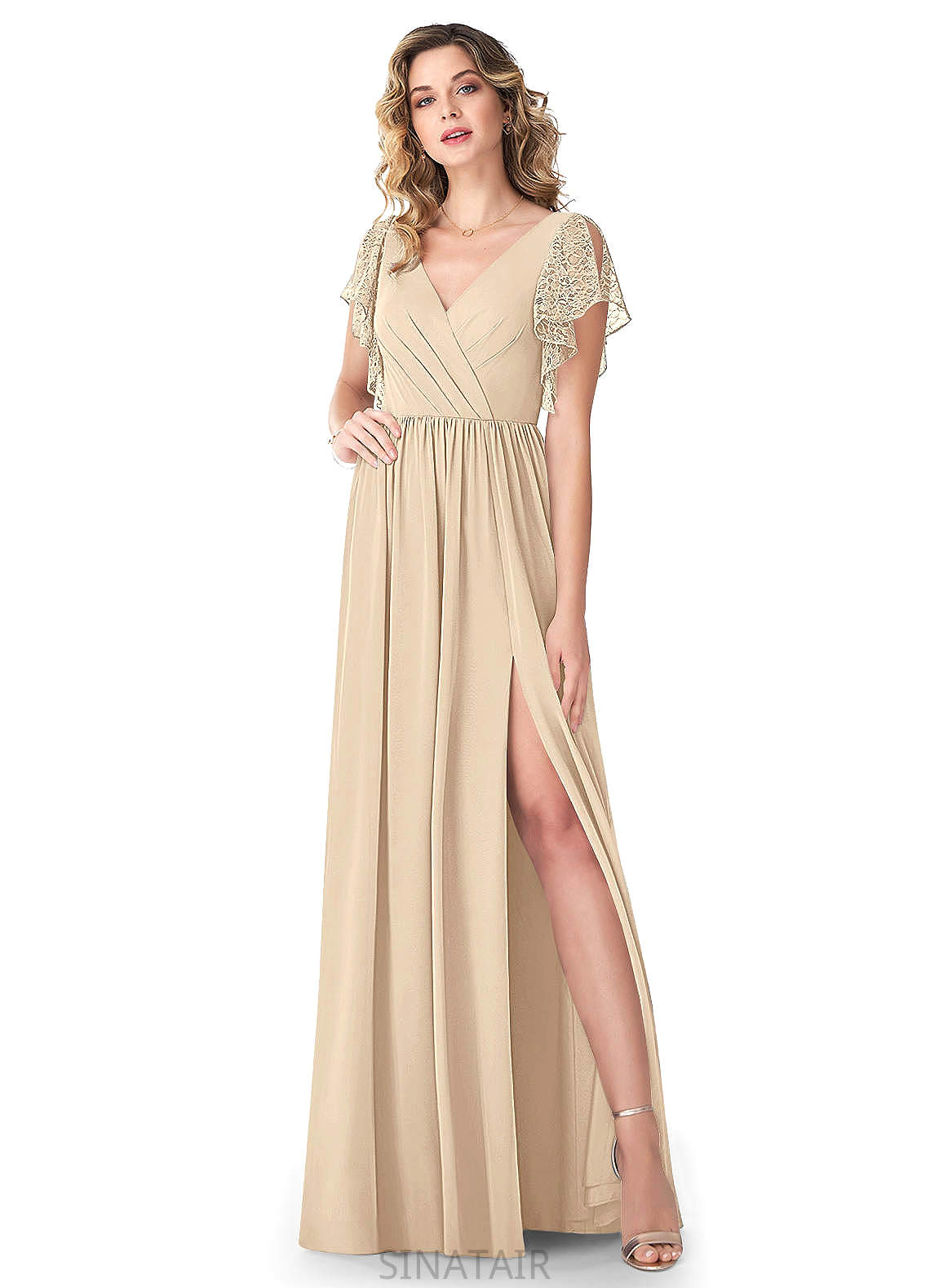 Laurel Sleeveless Natural Waist Scoop A-Line/Princess Floor Length Bridesmaid Dresses