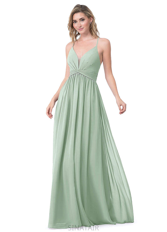 Heaven Natural Waist Sleeveless A-Line/Princess Scoop Floor Length Bridesmaid Dresses