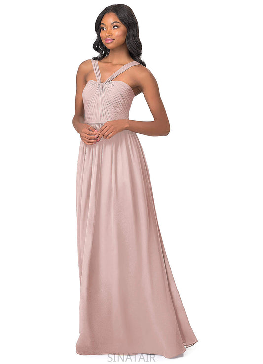 Persis Floor Length A-Line/Princess Sleeveless Spaghetti Staps Natural Waist Bridesmaid Dresses