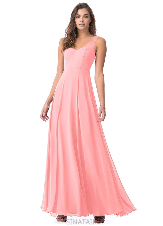 Jacquelyn Sleeveless A-Line/Princess V-Neck Natural Waist Floor Length Bridesmaid Dresses