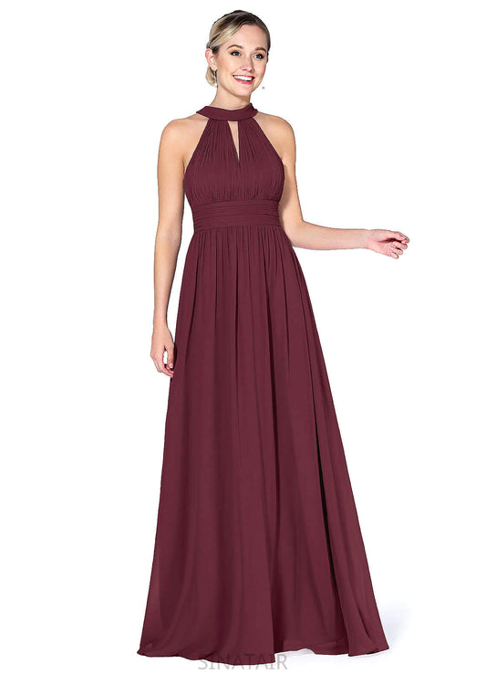 Pauline Floor Length Sleeveless Scoop Natural Waist A-Line/Princess Bridesmaid Dresses