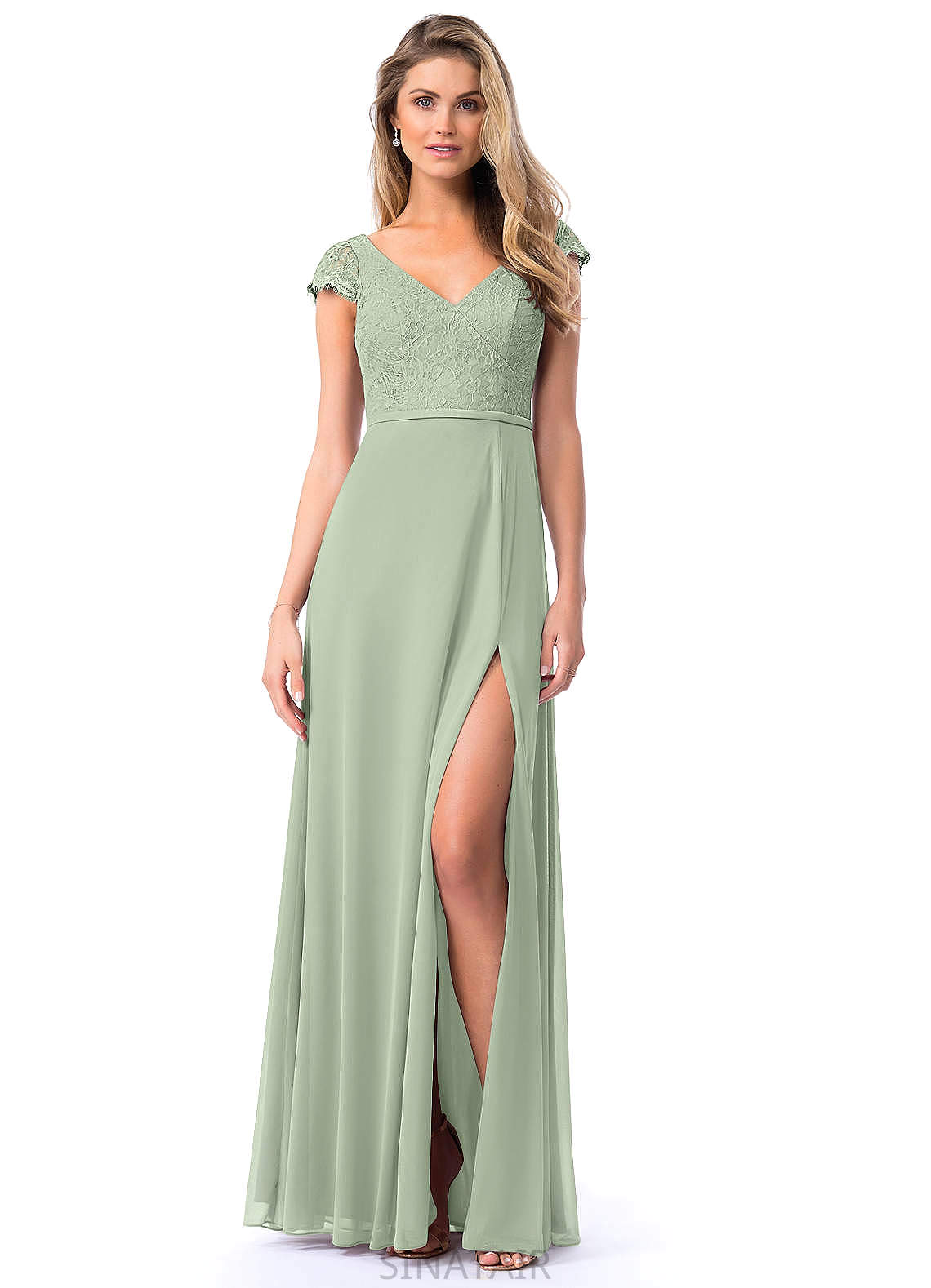 Makenzie Spaghetti Staps Sleeveless A-Line/Princess Floor Length Natural Waist Bridesmaid Dresses