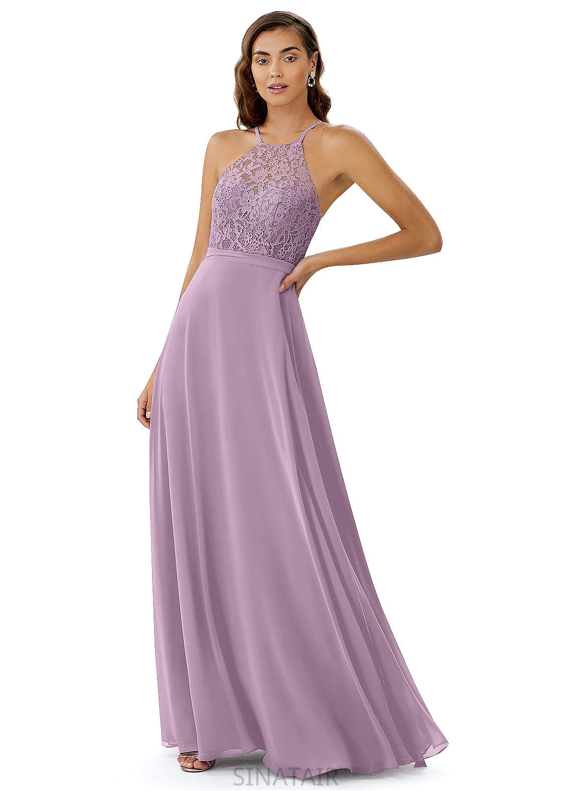 Itzel Spaghetti Staps Natural Waist A-Line/Princess Sleeveless Floor Length Bridesmaid Dresses