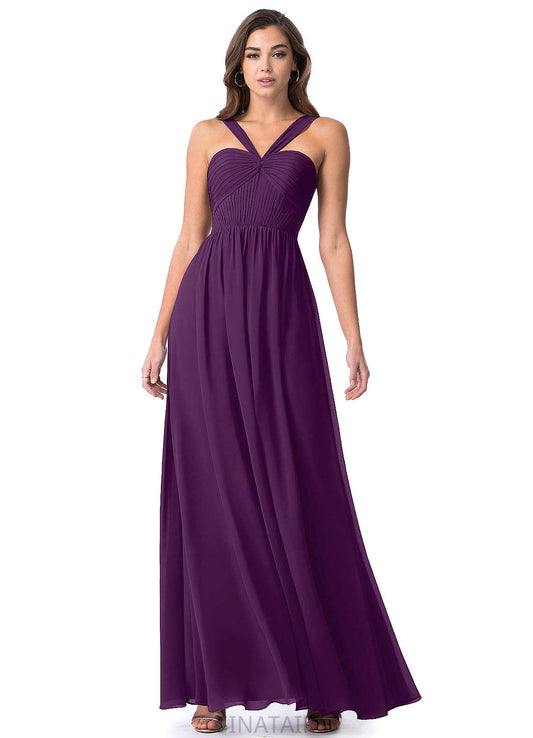 Julianne Sleeveless V-Neck A-Line/Princess Floor Length Natural Waist Bridesmaid Dresses