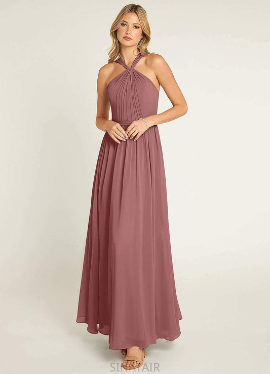 Thirza A-Line/Princess Floor Length One Shoulder Sleeveless Natural Waist Bridesmaid Dresses