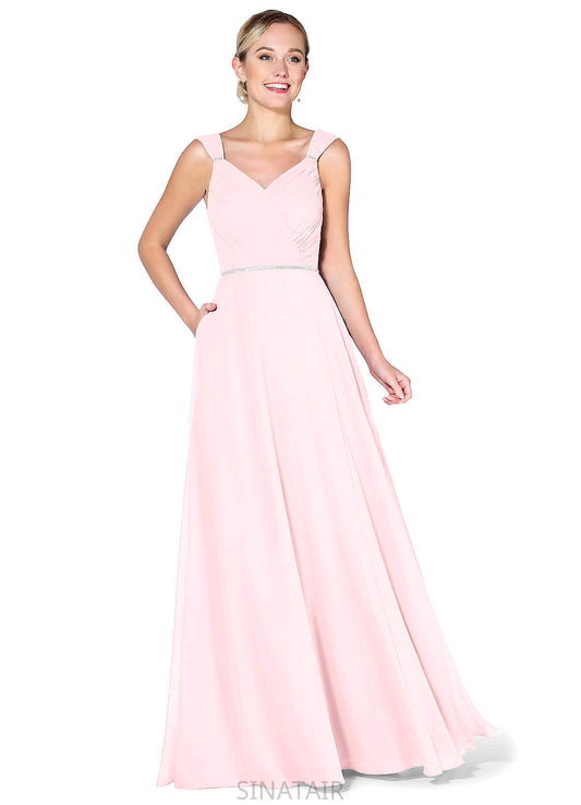 Tori Halter Floor Length Natural Waist Sleeveless A-Line/Princess Bridesmaid Dresses