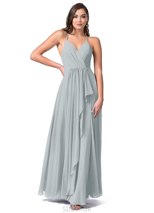 Harper Straps Floor Length A-Line/Princess Natural Waist Sleeveless Bridesmaid Dresses