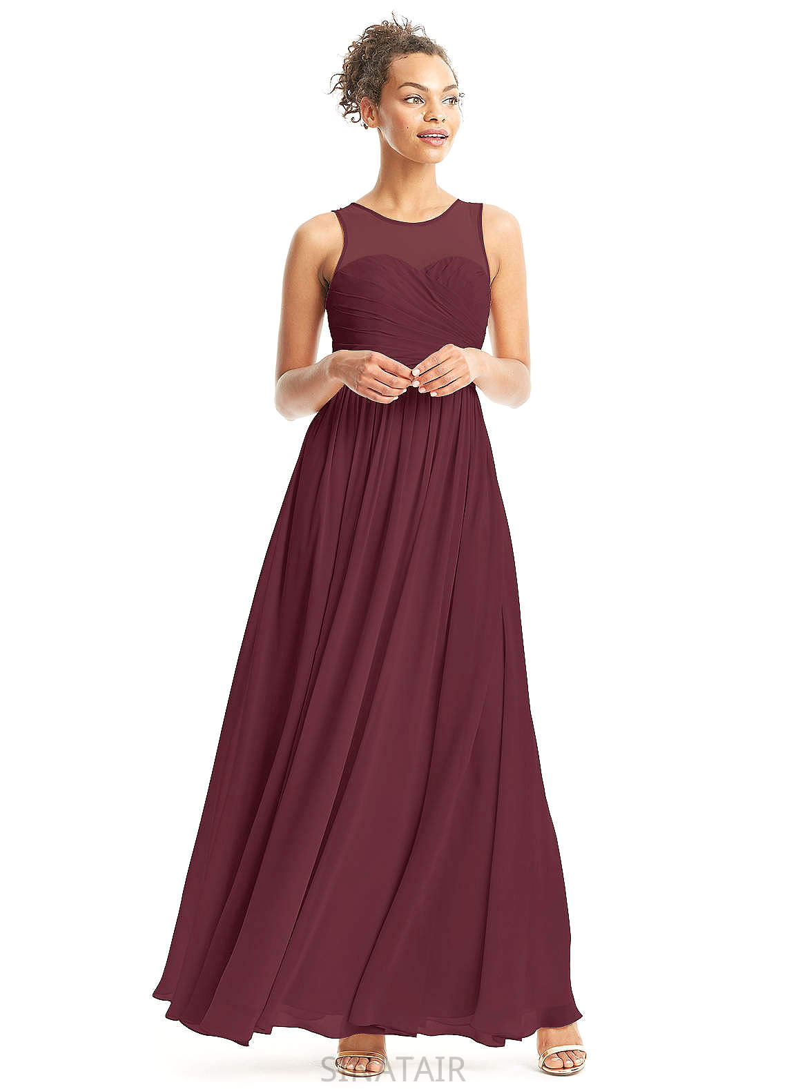 Persis V-Neck Floor Length Natural Waist Sleeveless A-Line/Princess Bridesmaid Dresses