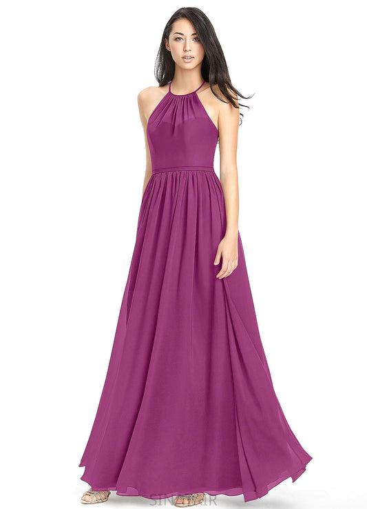 Nadine A-Line/Princess Natural Waist Floor Length Sleeveless Scoop Bridesmaid Dresses