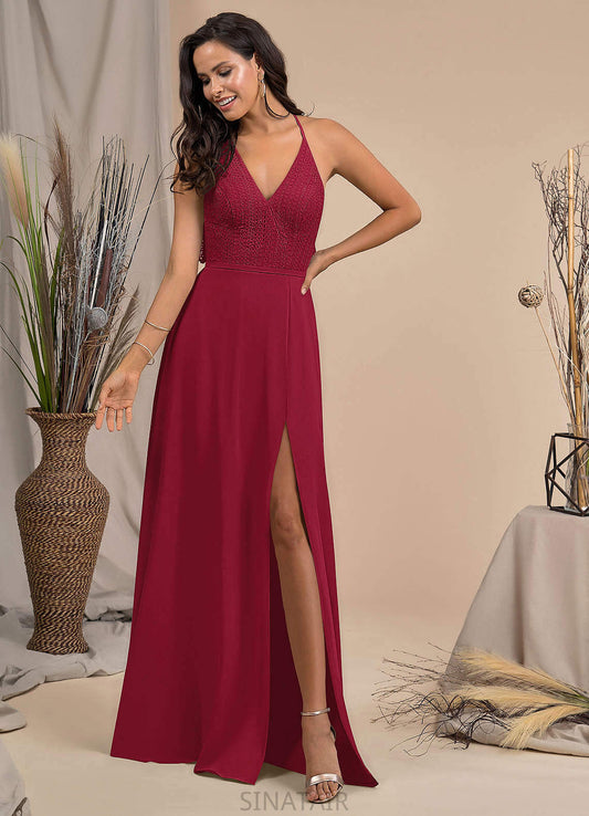 Riley Floor Length Sleeveless Spandex Trumpet/Mermaid Spaghetti Staps Natural Waist Bridesmaid Dresses