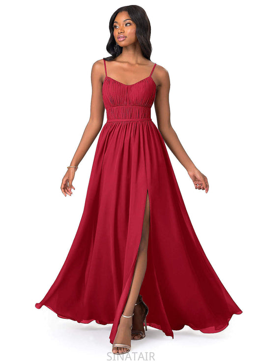 Sydnee A-Line/Princess V-Neck Natural Waist Floor Length Sleeveless Bridesmaid Dresses