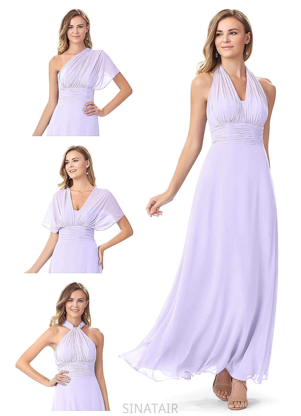 Reagan Natural Waist A-Line/Princess Floor Length Spaghetti Staps Sleeveless Bridesmaid Dresses