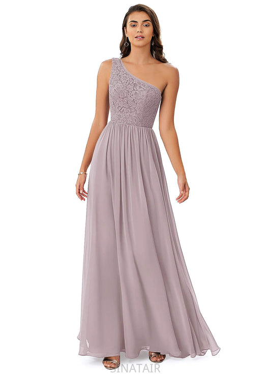 Mina Sleeveless A-Line/Princess Natural Waist V-Neck Floor Length Bridesmaid Dresses