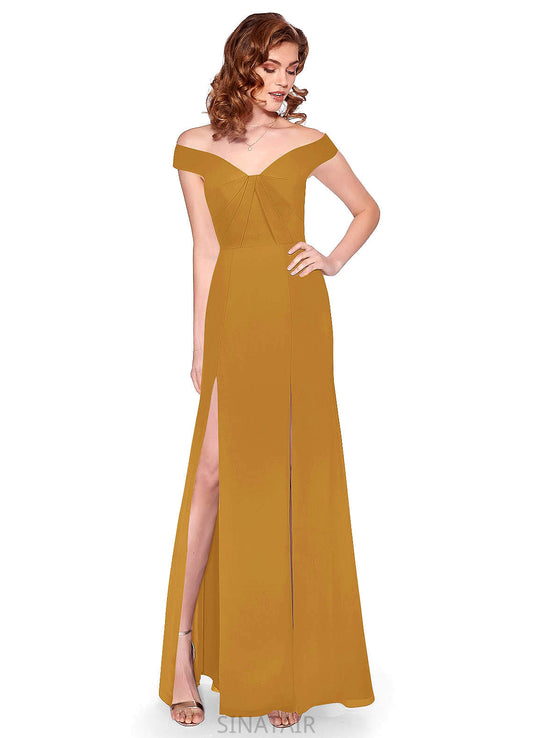 Ruth A-Line/Princess Natural Waist Spaghetti Staps Floor Length Sleeveless Bridesmaid Dresses